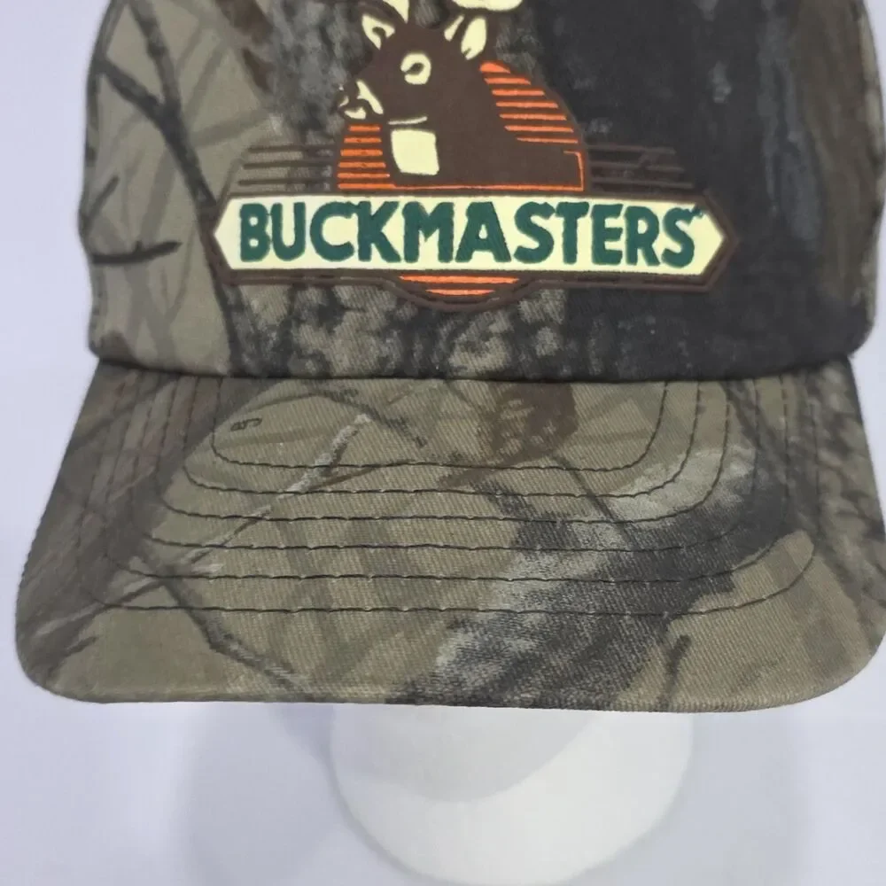 Vintage 80s New Buckmasters Trucker Hat Snapback Realtree Camo Hunting NOS